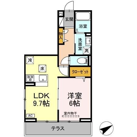 （仮）D-ROOM矢部3丁目Aの物件間取画像