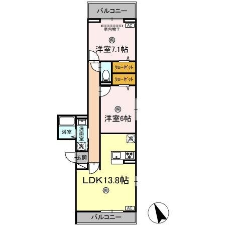 ラコルト相模原の物件間取画像