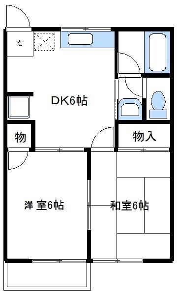 山口ハイツＡの物件間取画像