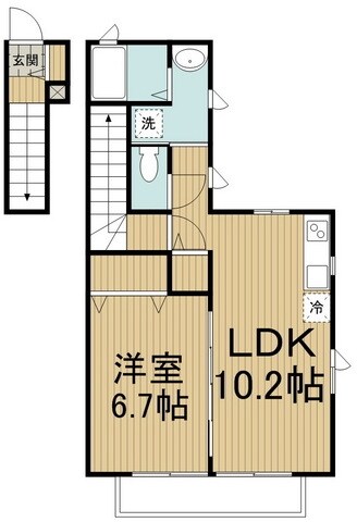 ヴィーブル江川Ａの物件間取画像