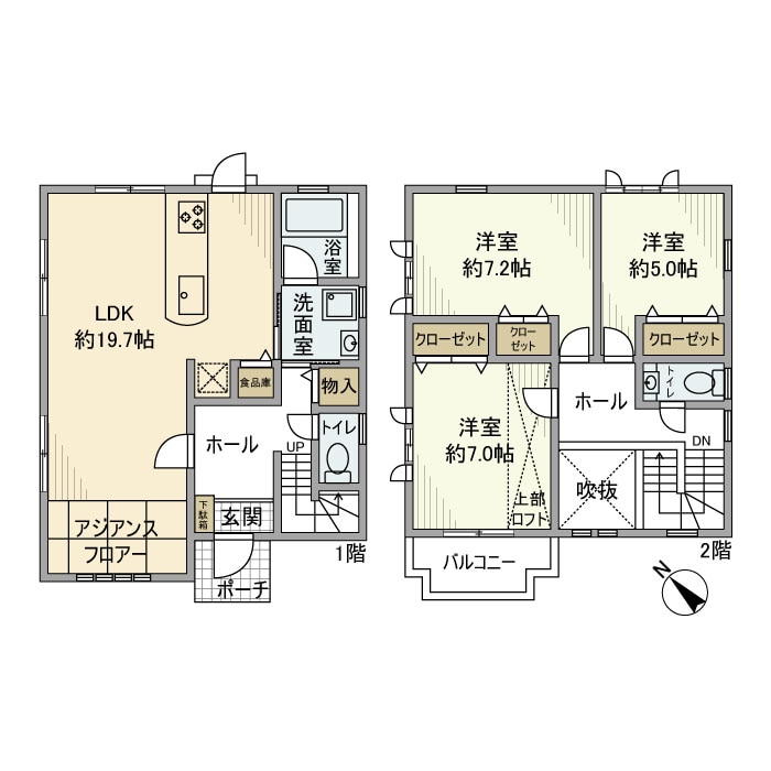 梶山戸建の物件間取画像