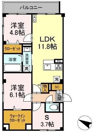 エルデ大倉山の物件間取画像