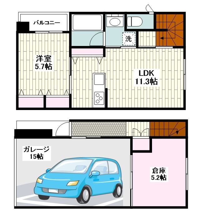 ＧＡＲＡＸＩＡ　ＨＡＳＨＩＢＡの物件間取画像