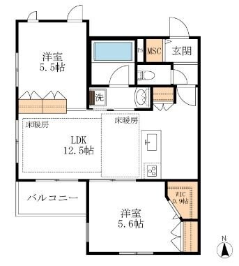 ＡＩ・グランディール　宿河原の物件間取画像