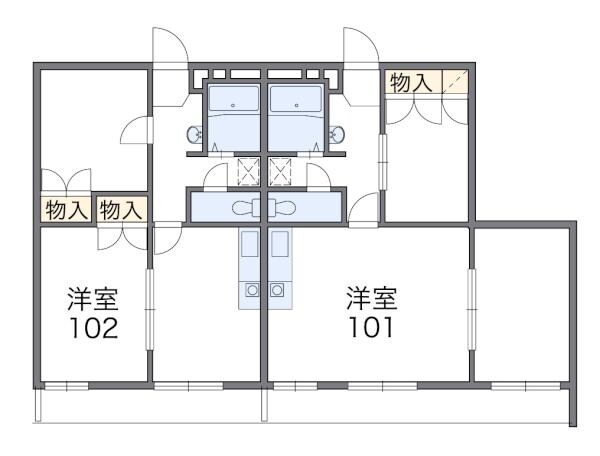 レオパレスＩＺＵＭＩ　Iの物件間取画像