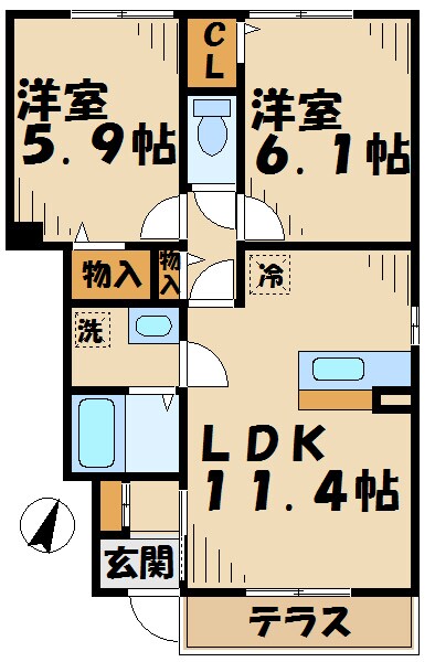 ヴィラボナールIの物件間取画像