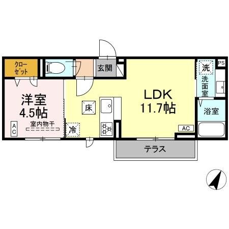 エスペリア東柏ヶ谷二丁目の物件間取画像