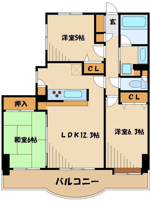 ヴィザージュ海老名の物件間取画像