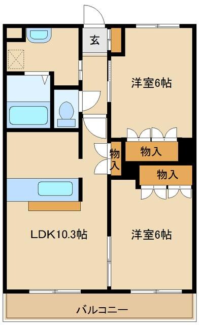 ディアメゾンエス２の物件間取画像