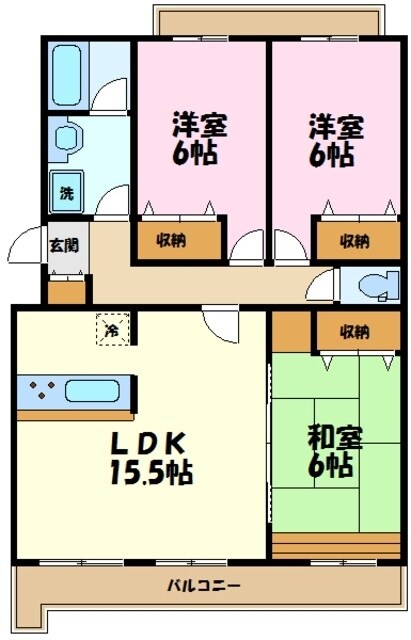 グリーンヒル藤が丘ＣIIの物件間取画像