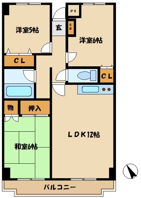 リバティヒルAの物件間取画像