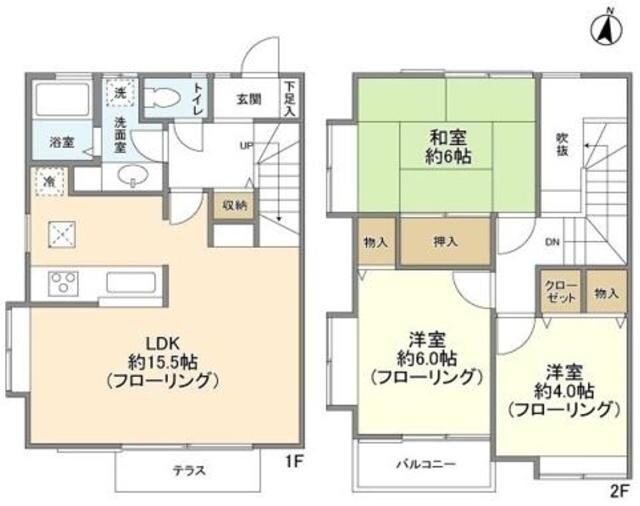 つつじが丘タウンハウスの物件間取画像