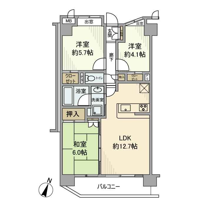 日神パレステージ鴨居の物件間取画像