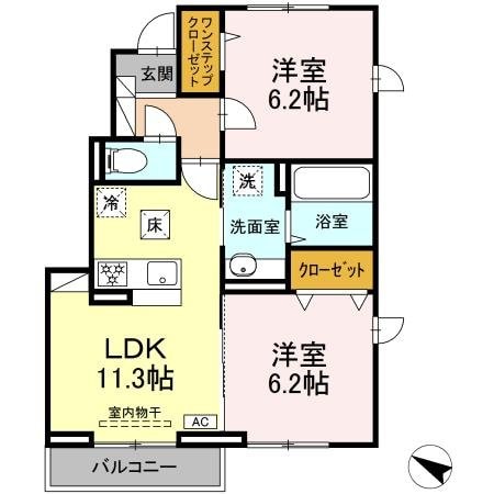 ヴェルジェＢの物件間取画像