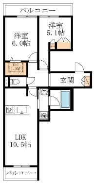 アムフルス参番館の物件間取画像