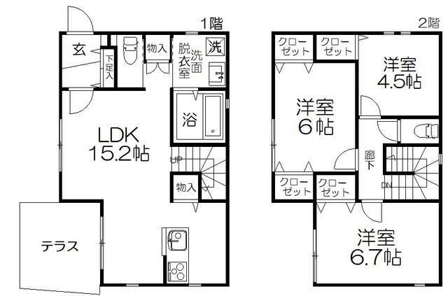 平４丁目戸建　F号棟の物件間取画像