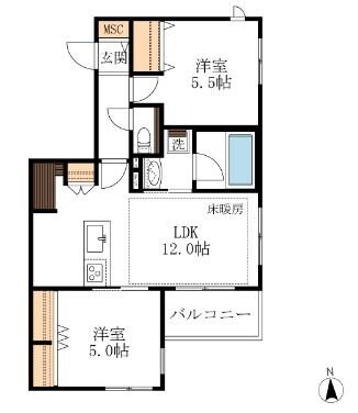 ＡＩ・グランディール　宿河原の物件間取画像