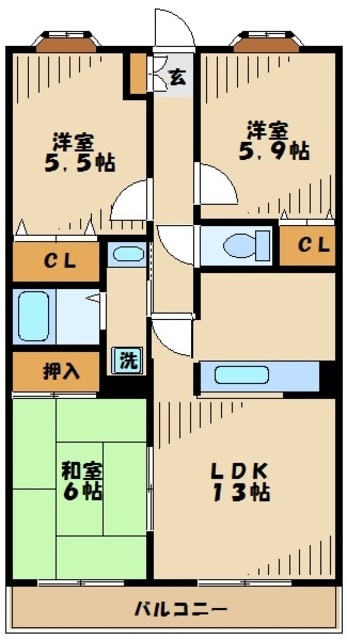 第７旭マンションの物件間取画像