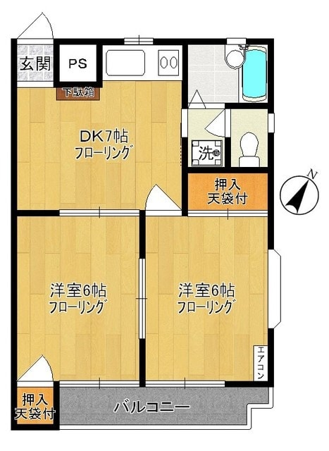 カトレヤマンションの物件間取画像