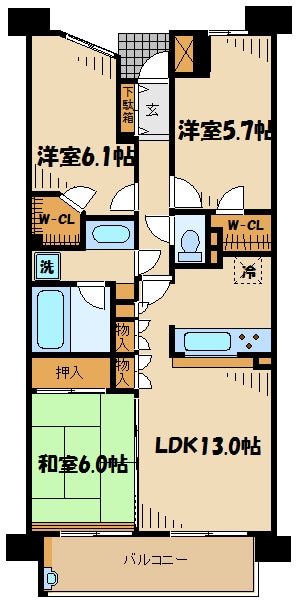 レクセルガーデン調布の物件間取画像