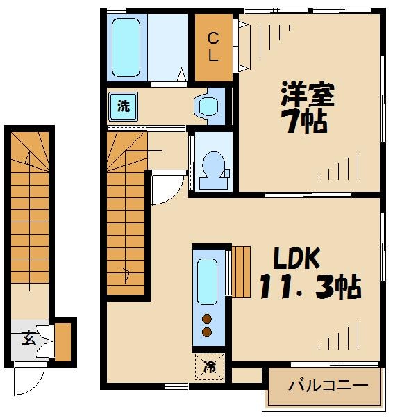 カーサフェリーチェの物件間取画像