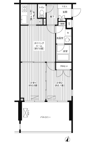 グランキューブ新百合ヶ丘の物件間取画像