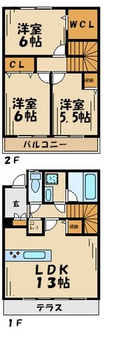 コモレビ大蔵　Ｑ棟の物件間取画像