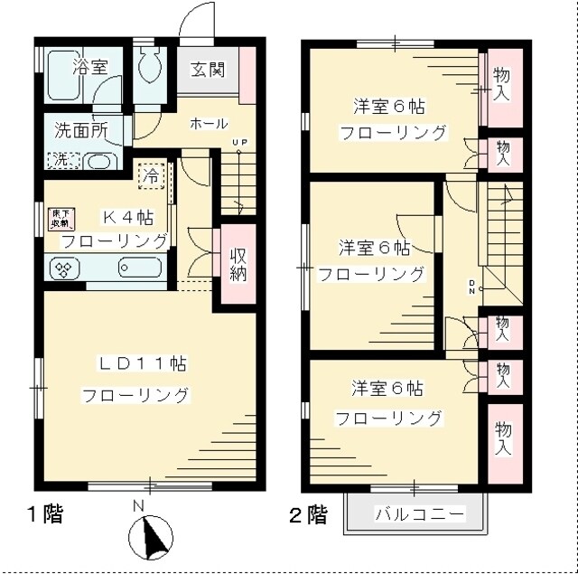 スプリング・コートAの物件間取画像