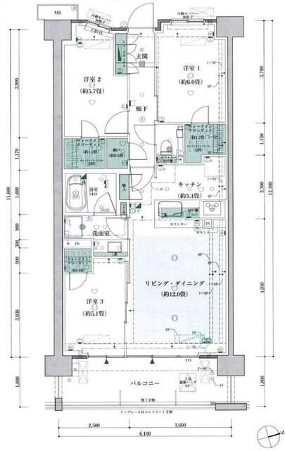 蘆花公園ザ・レジデンス　フォレストコートの物件間取画像