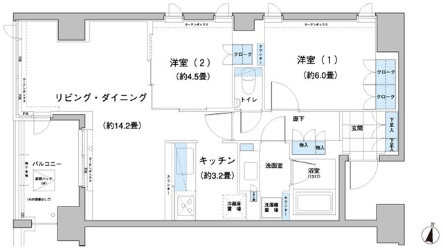 ガーデニエール砧レジデンスの物件間取画像