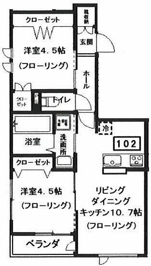 ヒルセレッソＢの物件間取画像