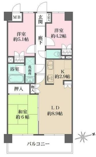 藤和シティコープ三鷹下連雀IIIの物件間取画像