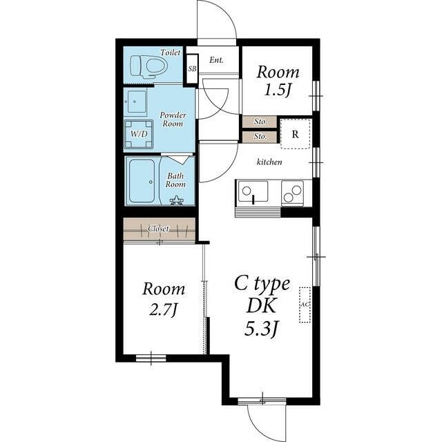 CLUB FLAT shimoumaの物件間取画像