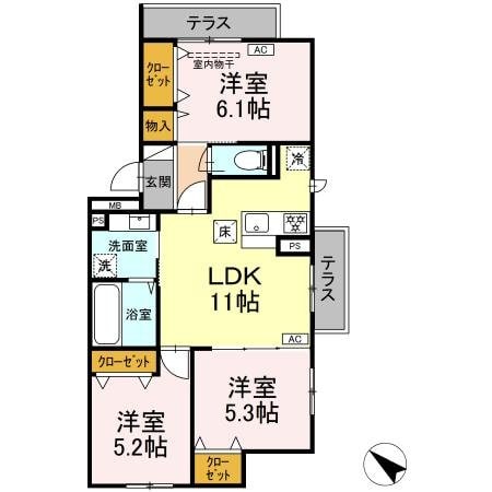 CRESCENTE経堂　弐番館の物件間取画像