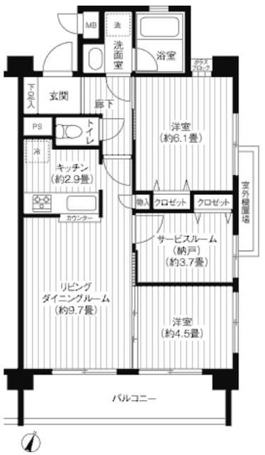 ブランネージュ多摩川の物件間取画像