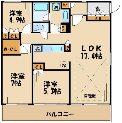 ガーデニエール砧ＷＥＳＴの物件間取画像