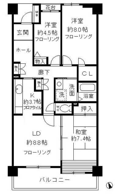 コーポレート小金井梶野通りの物件間取画像