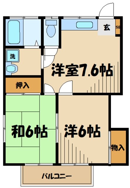 フラット武田の物件間取画像