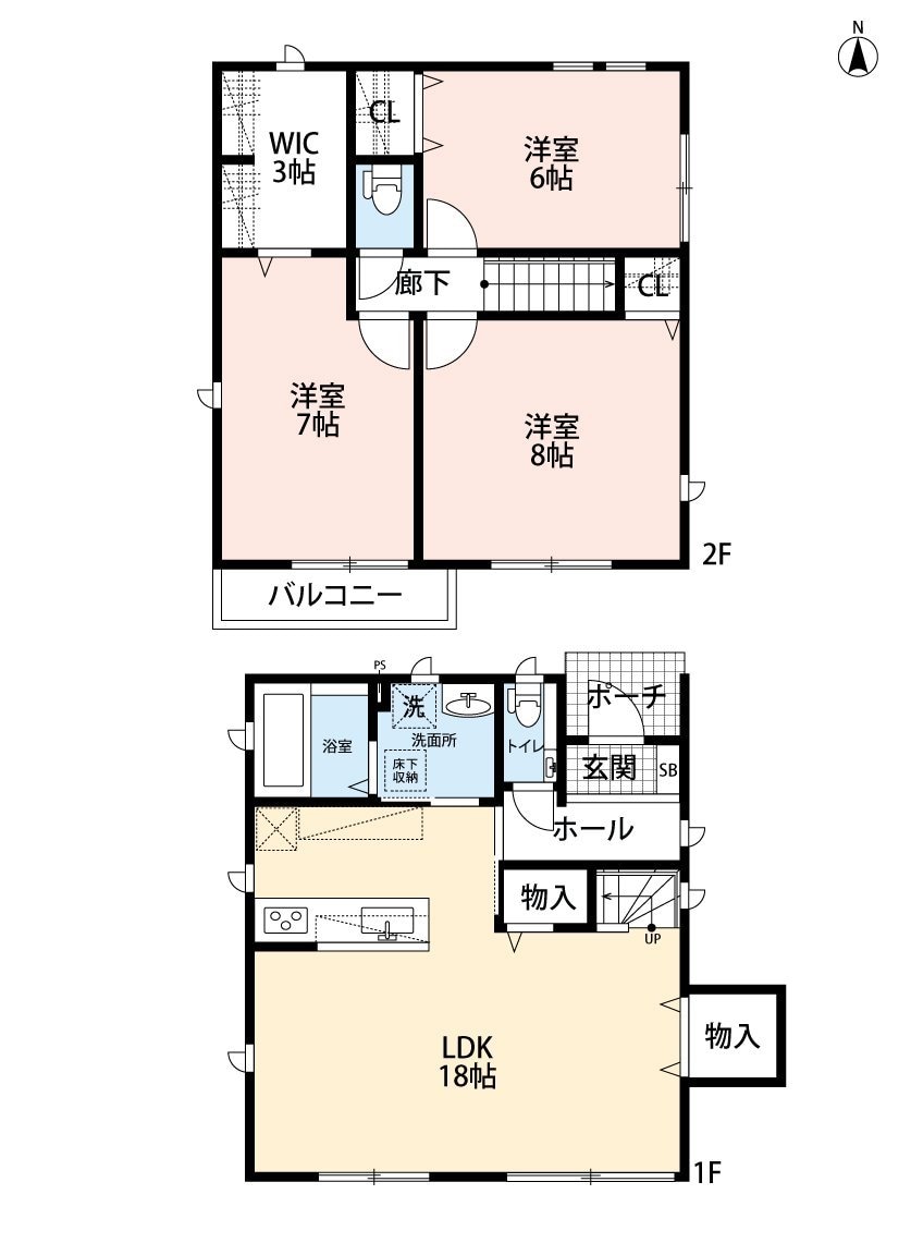 稲城市東長沼戸建 4号棟の物件間取画像