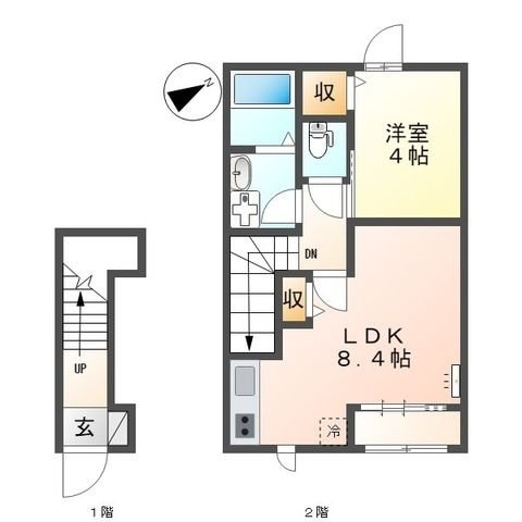 朝日町１丁目　アパートII期新築工事の物件間取画像