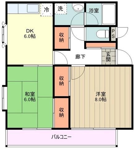 サンライズ国立の物件間取画像