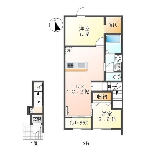 朝日町１丁目　アパートI期新築工事の物件間取画像