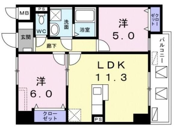 レジデンス桜樺の物件間取画像