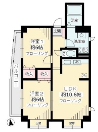 ツインコート調布Ｂ棟の物件間取画像