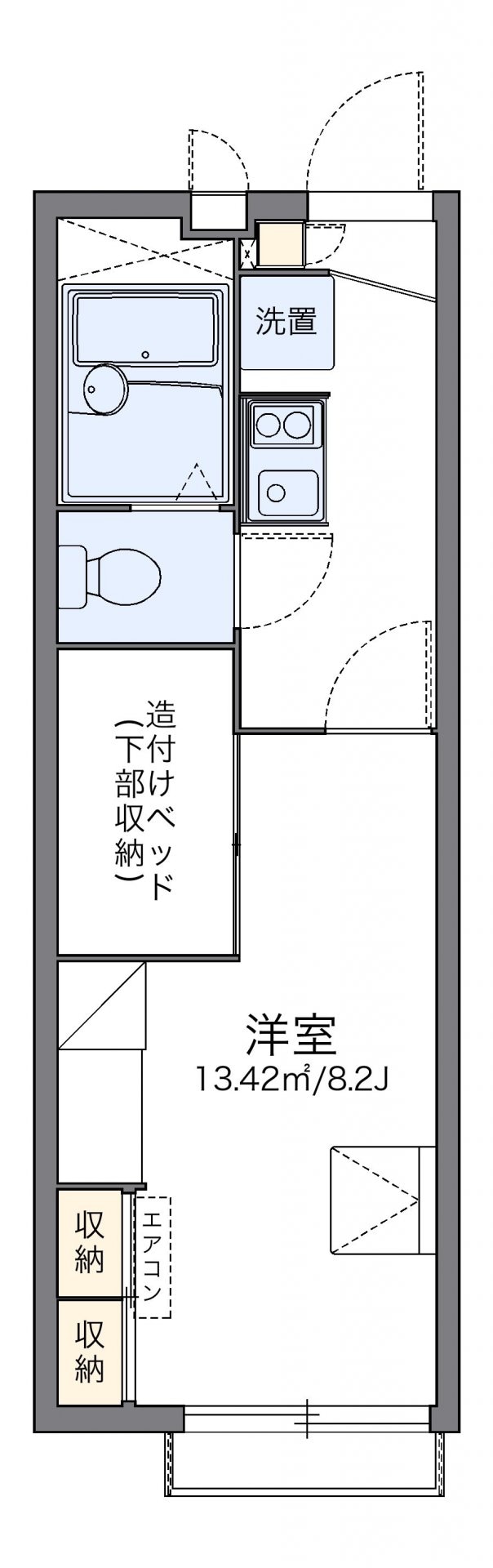 レオパレスソルヴェーグの物件間取画像