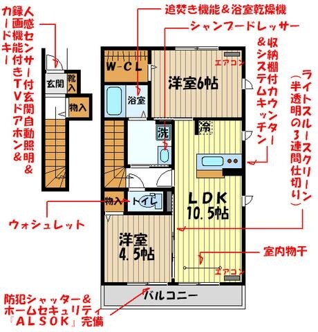 ブラン・トリスター A棟の物件間取画像