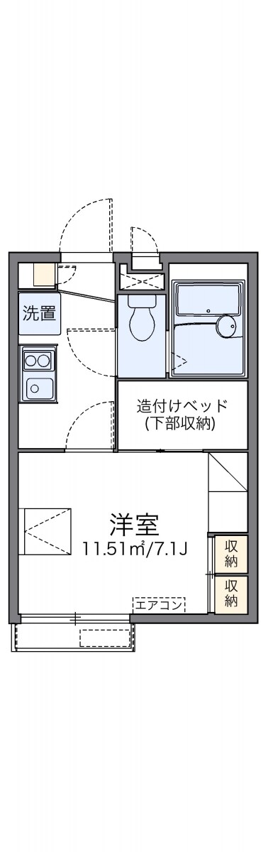 レオパレスマルベリー　Ｋの物件間取画像