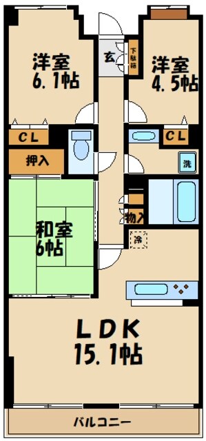 調布パークハウスの物件間取画像