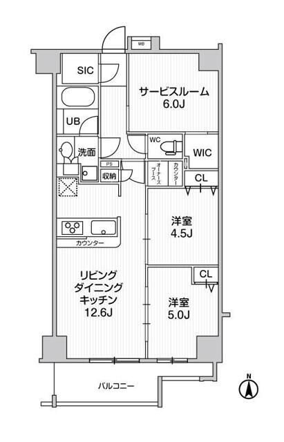 ｗｅａｖｅ　ｐｌａｃｅ　ＫＵＮＩＴＡＣＨＩIの物件間取画像