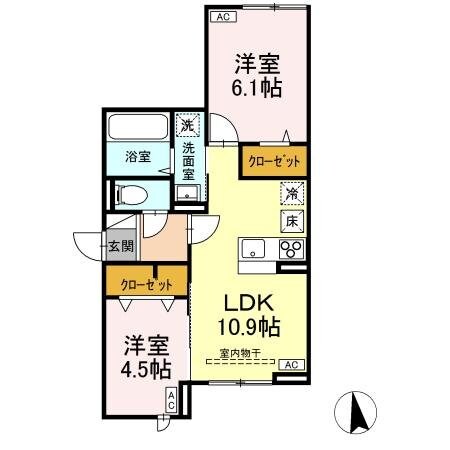 アセットコート貫井北町Ｂの物件間取画像